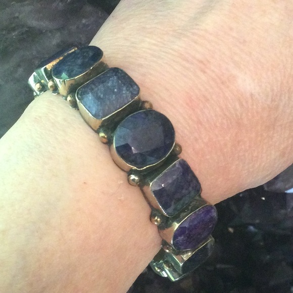 Genuine Natural  Sapphire Bracelet Over 100 CTW from Nepal. This is Art - Picture 5 of 14